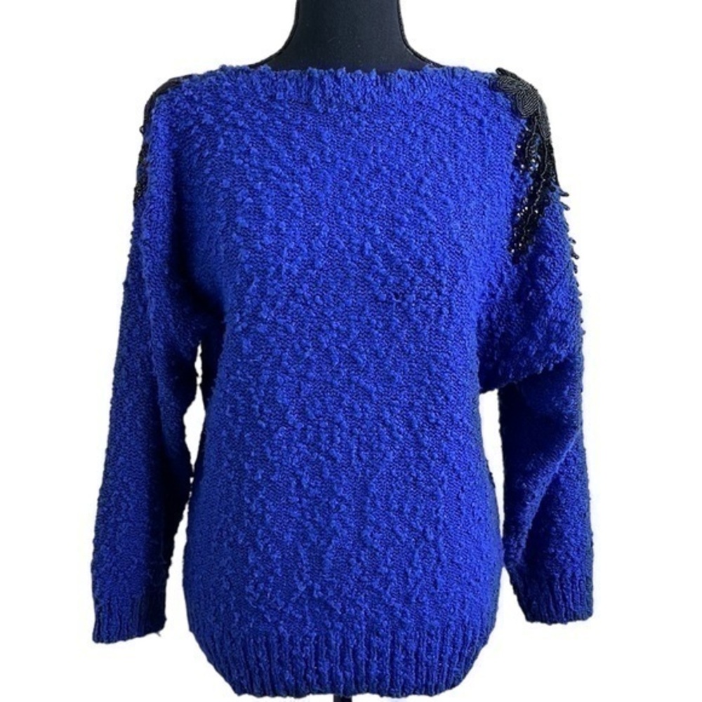 Lassen Sportswear Vintage Womens Sweater Royal Blue Size Large